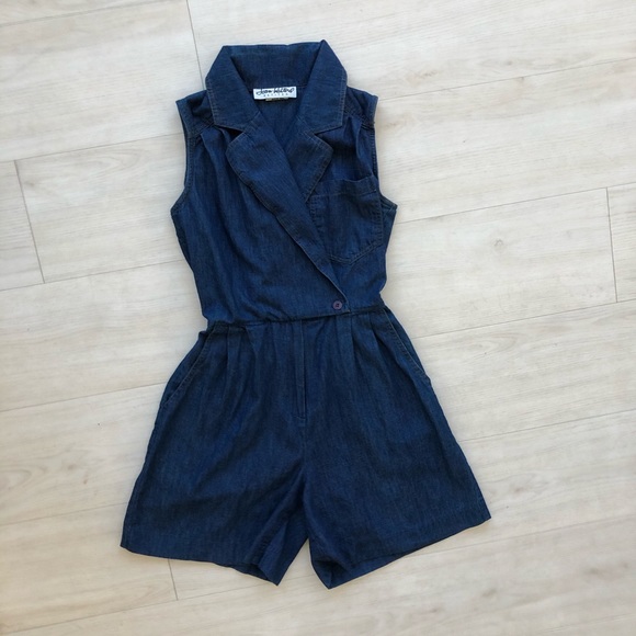 joan walters Pants - Vintage Joan Walters denim romper petite 2